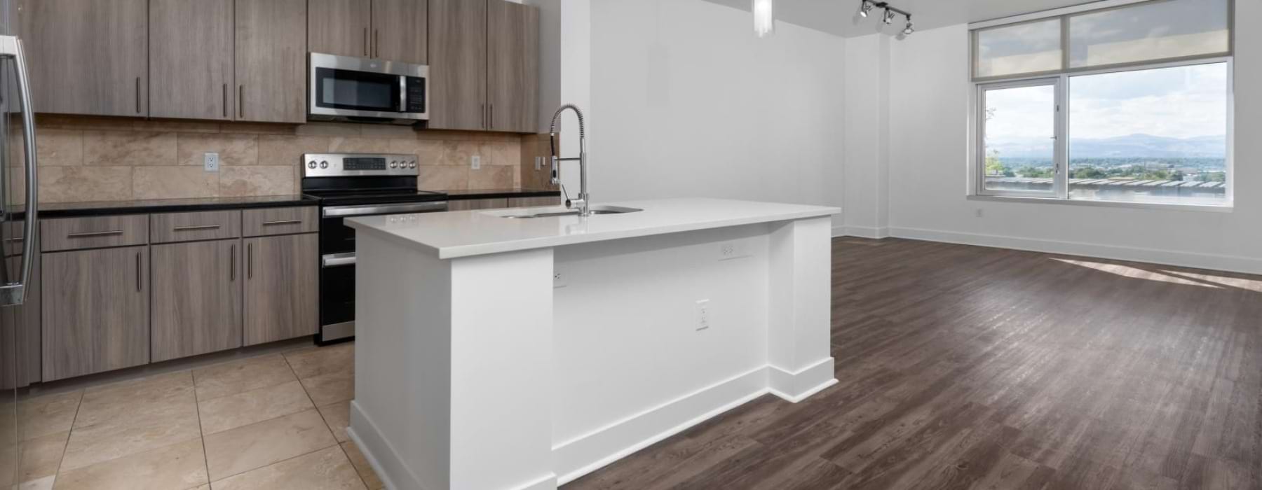 Well-lit kitchen with ample counter space