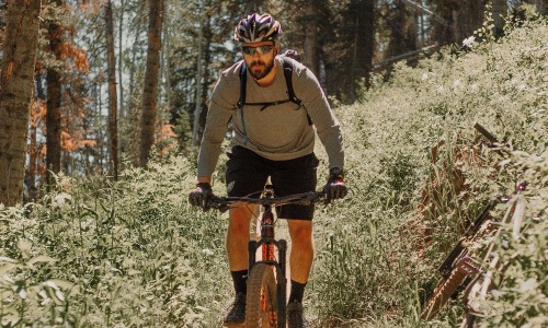 a person riding a bicycle